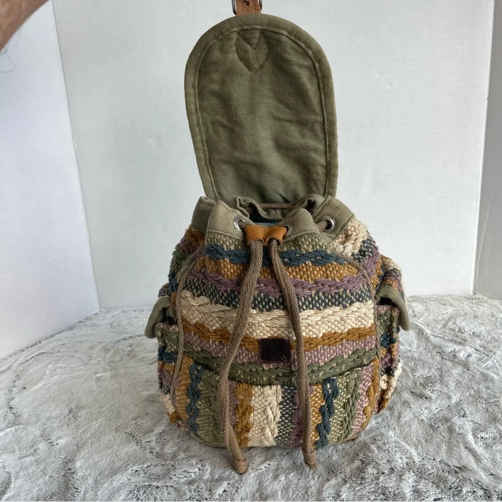 Multicolor Woven  Small Backpack - Picture 3 of 15